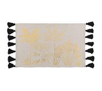 douceur d 'intérieur tappeto rettangolare + pompon, 60 x 90 cm, cotone stampato oro Karaba