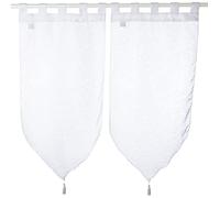 Douceur D'Intérieur - 1622758, Tendaggio Fiocco Con Passanti , 2 X 45 X 90 Cm , Lissea , Velo Sabbia , Bianco