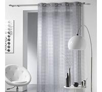 Douceur D'Intérieur - 1622947, Tendaggio Con Occhielli , 140 X 240 Cm , Candide , Velo Sabbia , Grigio