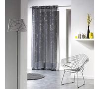 Douceur D'Intérieur - 1623654, Tendaggio Con Occhielli , 140 X 240 Cm , Bully , Velo Stampato Argento , Grigio
