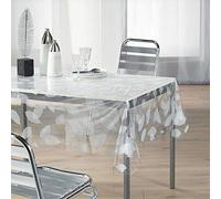 douceur d'Intérieur 1710329, Tovaglia Trasparente Rettangol , 140 X 240 Cm , Feuille , Cristal Stampato , Bianco