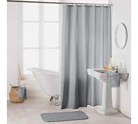 Douceur d'Intérieur 1800694 - Tenda da doccia con ganci, in poliestere, 180 x 200 cm, colore: Grigio