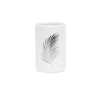 Douceur d'Intérieur 1801305 Bicchiere, CERAMIQUE, bianco/Argento, (0) 7,4 x 11,3 cm