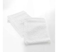 Douceur d'Intérieur, 2 guanti da bagno (15 x 21 cm) teneresse bianco, spugna tinta unita