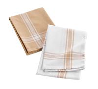 Douceur d'Intérieur, 2 strofinacci 50 x 70 Cm Beige, Cotone Riciclato Tessuto, Cucina