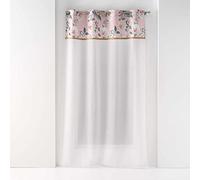 Douceur d'Intérieur, Alissia - Tenda con occhielli sabbiata con stampa superiore e juta, 140 x 240 cm, colore: Rosa