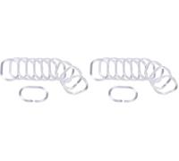 douceur d'Intérieur Anelli per la Tenda della Doccia, 12 Pezzi, Dimensioni: 4 x 0,4 x 6 cm Vitamina Bianco (Confezione da 2)