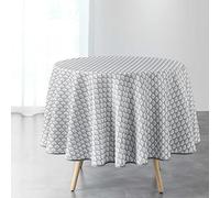 Douceur d'Intérieur, Artchic Tovaglia Rotonda (Diametro 180 cm) Bianco, Poliestere Stampato