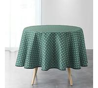 Douceur d'Intérieur, Artchic - Tovaglia rotonda (diametro 180 cm) in poliestere stampato, colore: Verde