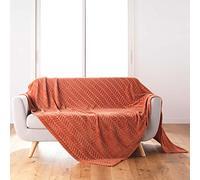 Douceur d'Intérieur, Arya - Coperta morbida in flanella, 180 x 220 cm, colore: Terracotta