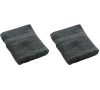 Douceur d'Intérieur, asciugamano ospite (30 x 50 cm) Elegance, antracite, 100% cotone tinta unita (Confezione da 2)