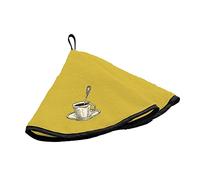 Douceur d'Intérieur, Asciugamano rotondo (diametro 60 cm) tazza giallo, spugna ricamata