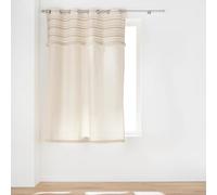 Douceur d'Intérieur, Atlas Natural, Tenda con occhielli (140 x 180 cm) in cotone tinta unita e top in tessuto e frange