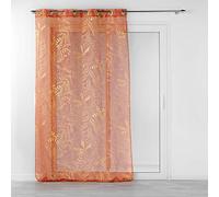 Douceur d'Intérieur, Belflor - Tenda con occhielli (140 x 240 cm) in terracotta/oro, con stampa metallizzata