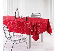 Douceur d'Intérieur Bully Tovaglia Rettangolare, 150 x 240 cm, Rosso, Poliestere Stampato Metallizzato