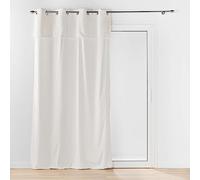 Douceur d'Intérieur Caresse Tenda con Occhielli, 140 x 240 cm, Neutro, Velluto e Simil Pelliccia