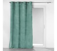 Douceur d'Intérieur Casual Tenda con Occhielli, 140 x 260 cm, Velluto a Coste Tinta Unita, Verde Salvia