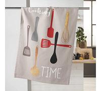 Douceur d'Intérieur Cooking Time TORCHON, Multicolore, 50 x 70 cm