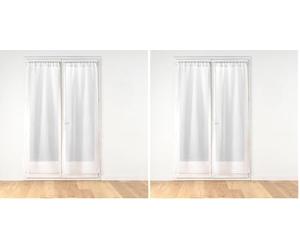 Douceur d'Intérieur, Coppia di pedane dritte (2 x 70 x 240 cm) Polpetta bianca, vela sabbiata con Top Pompon (Confezione da 2)