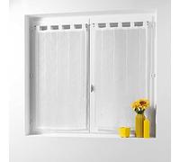 Douceur d'Intérieur – Coppia di tende Linahe – Vela sabbiata con passanti, bianco 2x45x160 cm