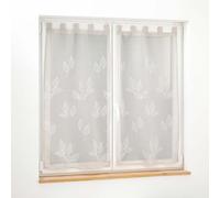 Douceur d'Intérieur, coppia di tende con passanti (2 x 60 x 120 cm) Berry, tortora, tulle sabbiato ricamato