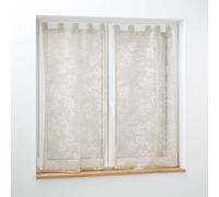 Douceur d'Intérieur, coppia di tende con passanti (2 x 60 x 120 cm) Karla, tortora, tulle operato applicato