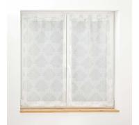 Douceur d'Intérieur, coppia di tende con passanti (2 x 60 x 120 cm) Levita, bianco, tulle operato applicato