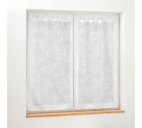 Douceur d'Intérieur, coppia di tende con passanti (2 x 60 x 160 cm) Karla, bianco, tulle operato applicato
