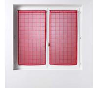 Douceur d'intérieur, Coppia di tende dritte passanti, 2 x 60 x 160 cm, vela sabbiata fantasia, Eulalie rosso