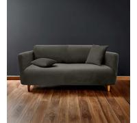 Douceur d'Intérieur, Copridivano estensibile (225 x 245 x 60 cm) Sacha Antracite, Poliestere goffrato