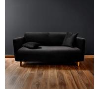 Douceur d'Intérieur, Copridivano estensibile (225 x 245 x 60 cm) Sacha Nero, Poliestere goffrato