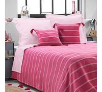 Douceur d'Intérieur, Copriletto 1 piazza 180 x 220 cm cotone jacquard Jakady rosa, 85% cotone 15% poliestere