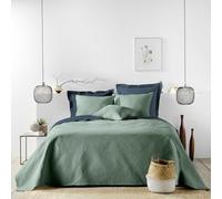 Douceur d'Intérieur, Copriletto trapuntato (240 x 260 cm) e 2 federe (60 x 60 cm) romane cedro, microfibra tinta unita