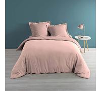 douceur d'intérieur, Copripiumino (260 x 240 cm) Percaline Rosa, Percaline di Cotone
