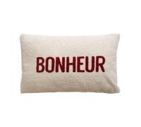 Douceur d'Intérieur, Cuscino decorativo sfoderabile, 30 x 50 cm, Bonheur | Fibbia, soffice, chiusura a zip, facile da installare, per la decorazione della casa, divano, soggiorno