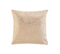 Douceur d'Intérieur, Cuscino sfoderabile 40 x 40 cm Oro, Policotone stampato metallizzato, Solea