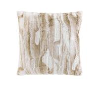 Douceur d'Intérieur, Cuscino sfoderabile (45 x 45 cm) Cheyenne Naturale, finta pelliccia e velluto