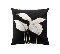 Douceur d'Intérieur, cuscino sfoderabile (45 x 45 cm) Jill, cotone stampato oro