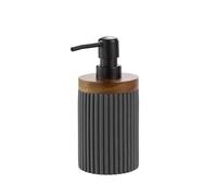 Douceur d'Intérieur, Dispenser di Sapone (Diametro 8 x 17 cm) Niagara, Antracite, poliresina e Acacia