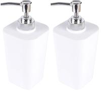 Douceur d'Intérieur Dispenser di Sapone Effetto Soft Touch 7 x 7 x 17,5 cm Vitamina Bianco (Confezione da 2)