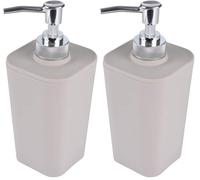 Douceur d'Intérieur Dispenser di Sapone Effetto Soft Touch 7 x 7 x 17,5 cm Vitamina Grigio (Confezione da 2)