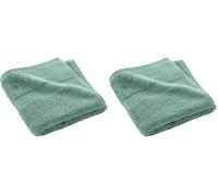 Douceur d'Intérieur Elegance Asciugamano, 50 x 90 cm, 100% Cotone, Tinta Unita, Blu Acquamarina (Confezione da 2)