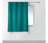 Douceur d'Intérieur, Essenziale - Tenda con occhielli (140 x 180 cm) blu pavone, poliestere tinta unita