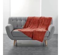 Douceur d'Intérieur FLANOU Plaid, Terracotta, 125 x 150 cm