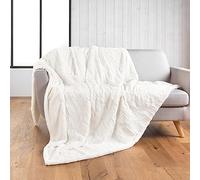 Douceur d'Intérieur Foxy Plaid, 180 x 220 cm, Simil Pelliccia e Sherpa, Neutro