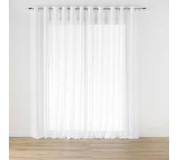 Douceur d'Intérieur Haltona Tenda con Occhielli, 400 x 240 cm, Effetto Lino Intrecciato, Bianco