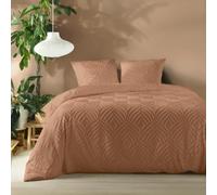Douceur d'Intérieur, Heltie Mocha - Set di biancheria da letto, 3 pezzi, 240 x 220 cm, in microfibra, colore: Tufted