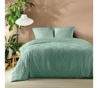 Douceur d'Intérieur, Heltie Salvia - Set di 3 pezzi (260 x 240 cm) in microfibra tuftata