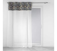 Douceur d'Intérieur, Ideal Textiles - Tenda con occhielli, 140 x 240 cm, colore: grigio sabbiato con parte superiore in velluto stampato, colore: Oro