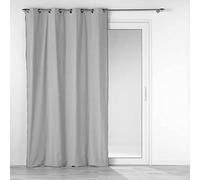 Douceur d'Intérieur Ideal Textiles - Tenda con occhielli, 140 x 240 cm, in cotone riciclato, tinta unita, colore: Grigio/Cina